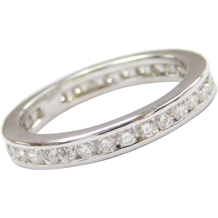 Half Carat Diamond Eternity Wedding Band Ring 14k White Gold
