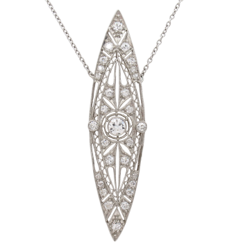 1.07ctw Diamond Art Deco Necklace in Platinum Detail