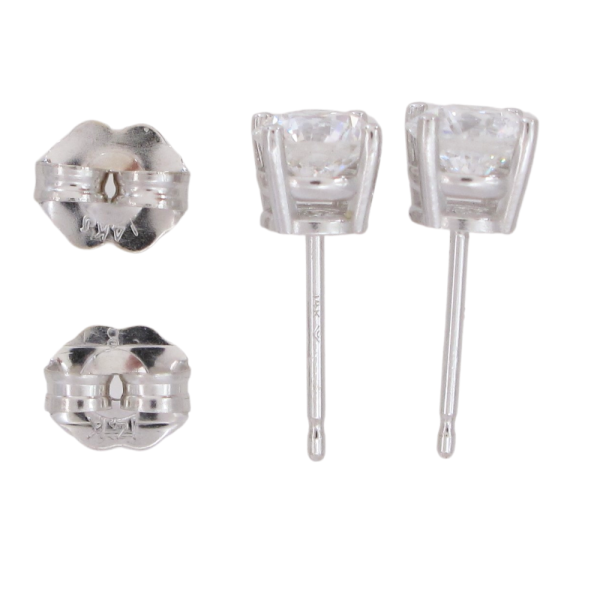 1.13ctw Diamond Stud Earrings 14k White Gold GIA Certified (1)