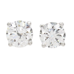 1.13ctw Diamond Stud Earrings 14k White Gold GIA Certified (2)