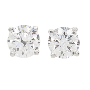 1.13ctw Diamond Stud Earrings 14k White Gold GIA Certified (2)