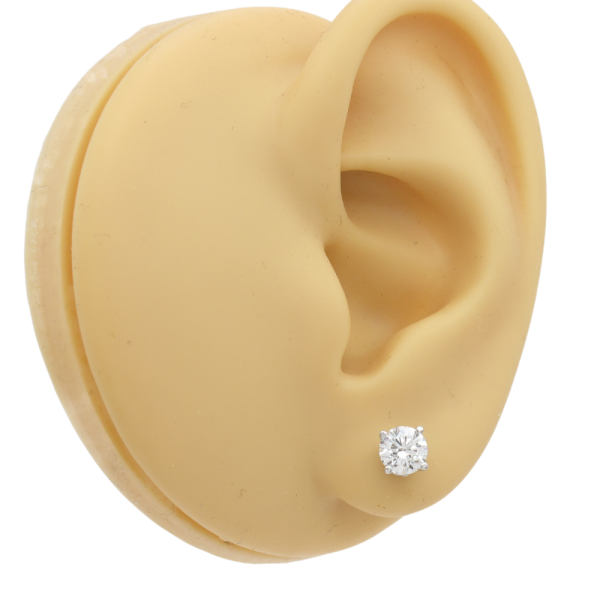 1.13ctw Diamond Stud Earrings 14k White Gold GIA Certified
