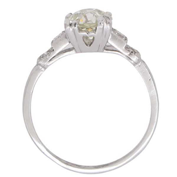 1.15ctw Old Euro Diamond Art Deco Engagement Ring Platinum GIA