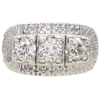 1.22ctw Three Diamond Mid-Century Ring 14K White Gold Side (2)