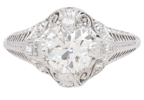 1.37ctw GIA Diamond Edwardian Engagement Ring featured