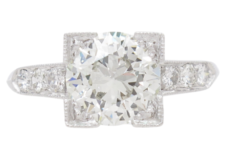 1.83 ctw Art Deco Engagement Ring GIA Certified Diamond