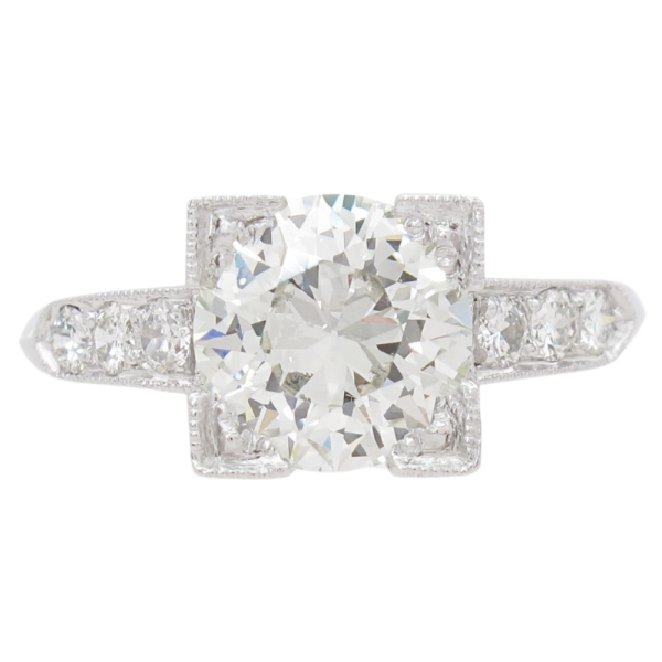 1.83 ctw Art Deco Engagement Ring GIA Certified Diamond