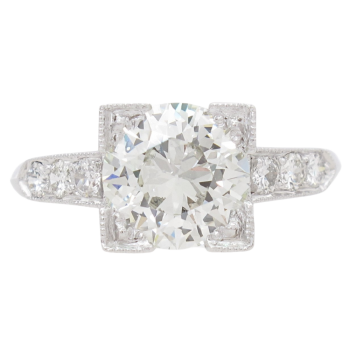 1.83 ctw Art Deco Engagement Ring GIA Certified Diamond