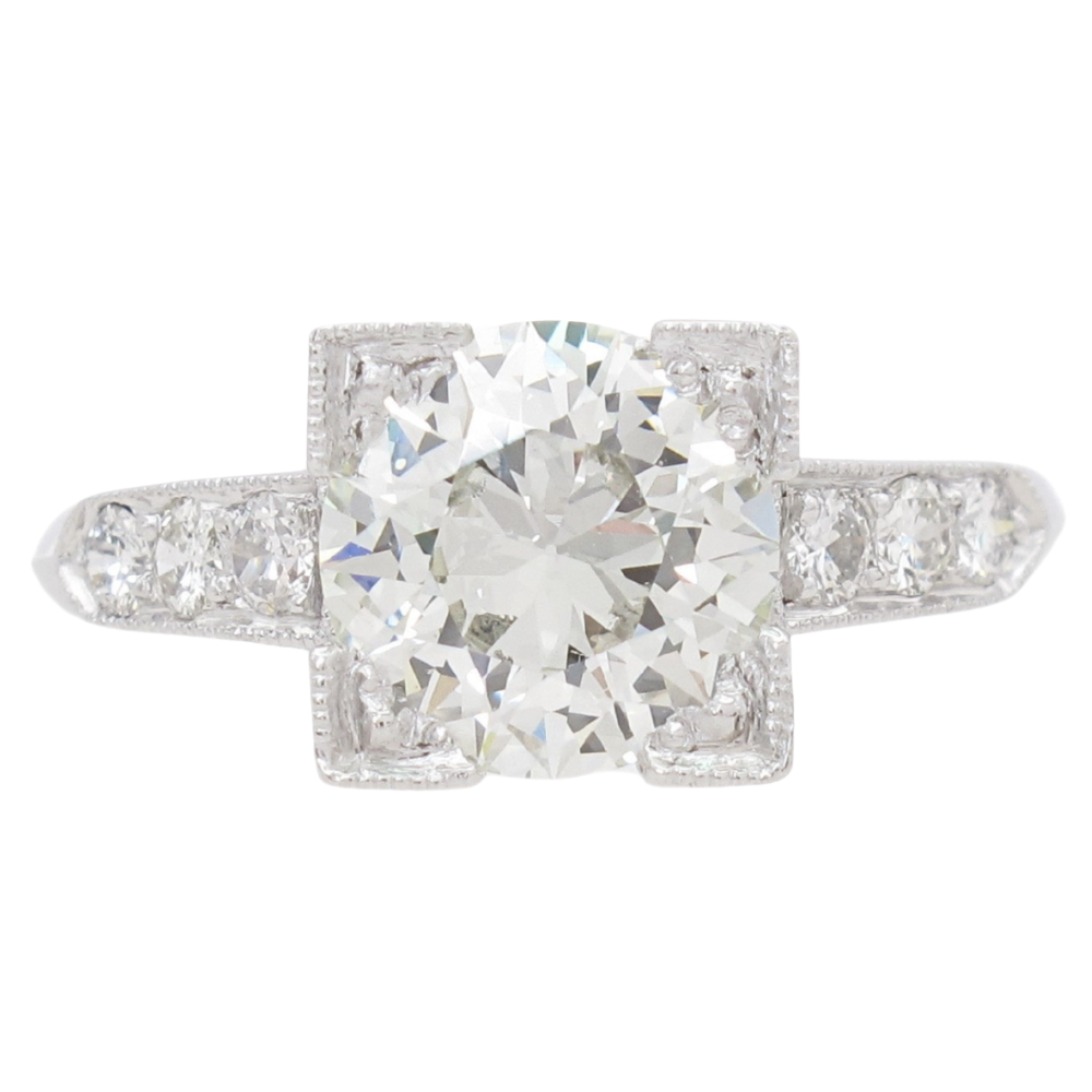 1.83 ctw Art Deco Engagement Ring GIA Certified Diamond