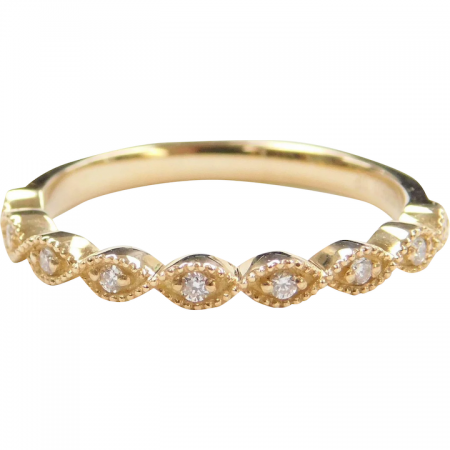 .10 ctw Diamond Stacking / Wedding Ring 14k Yellow Gold
