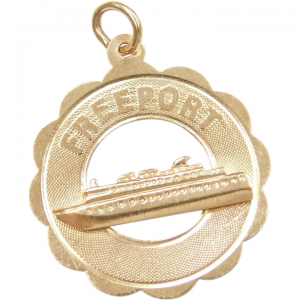 14k Gold Freeport Cruise Ship Charm
