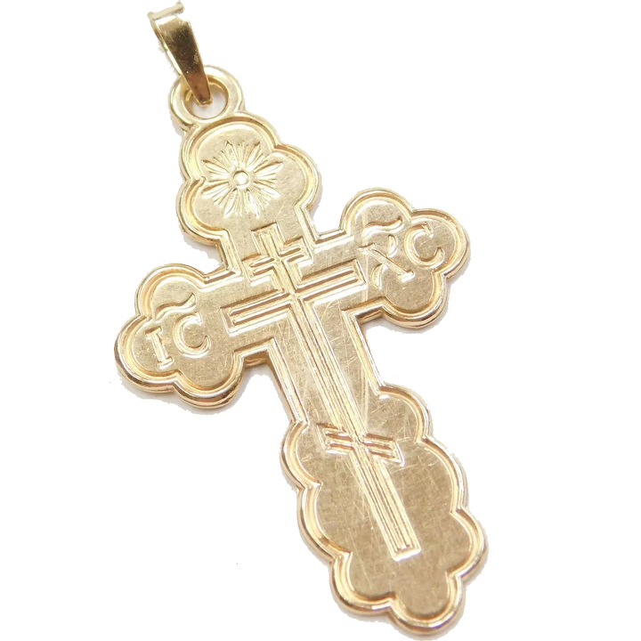 14k Gold Greek Orthodox Cross Pendant