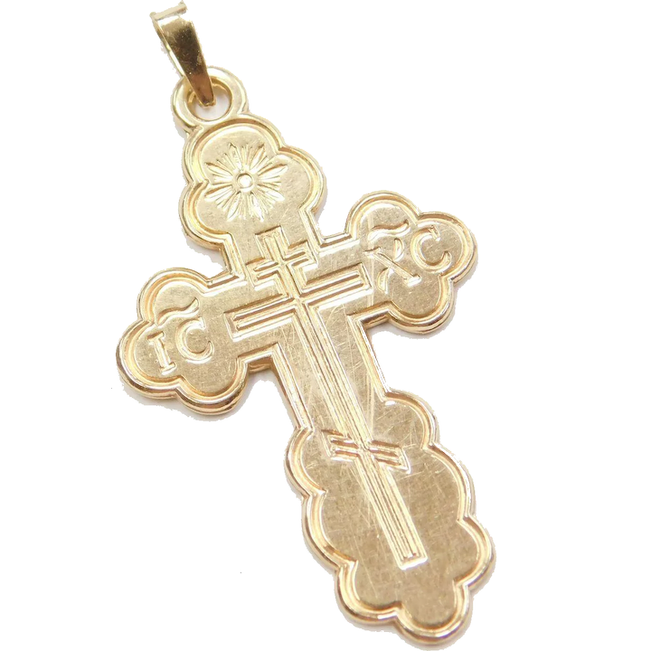 Men's Stainless Steel Greek Key Cross Pendant – Silver Or Gold Plated (Choose Size)