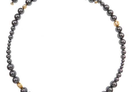14k Gold Hematite Bead Necklace