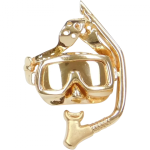 14k Gold Scuba Mask and Snorkel Dive Pendant