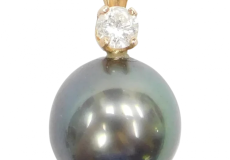 14k Gold South Seas Pearl and Diamond Pendant