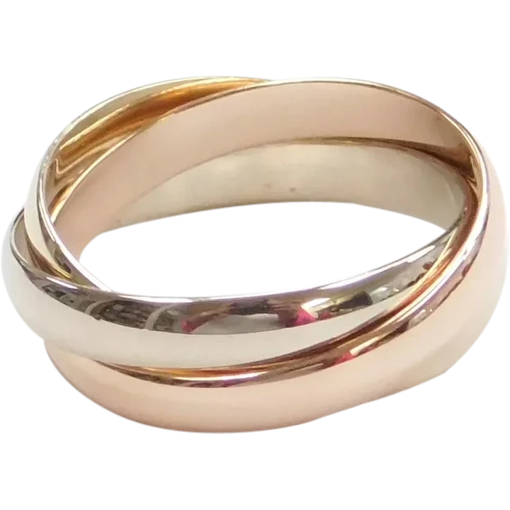 14k Gold Tri-Color Rolling Ring
