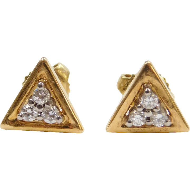 .18 ctw Diamond Triangle Stud Earrings