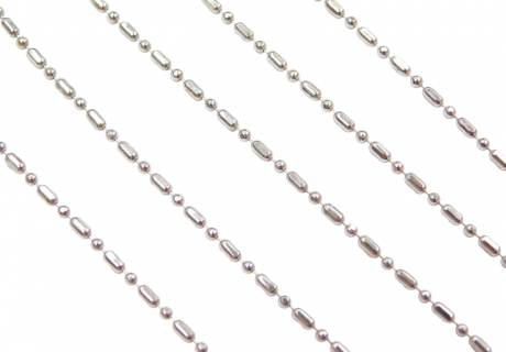 18″ 14k White Gold Bead Necklace / Chain