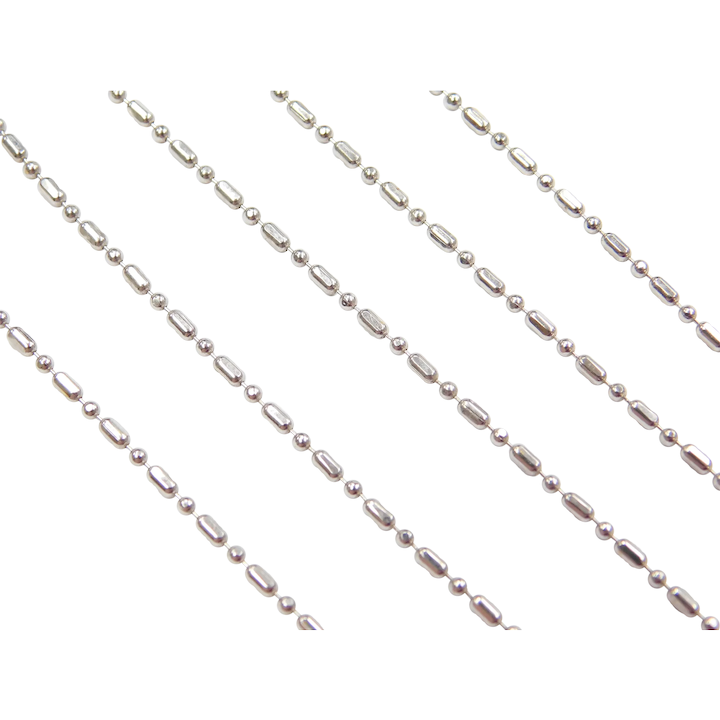 18″ 14k White Gold Bead Necklace / Chain