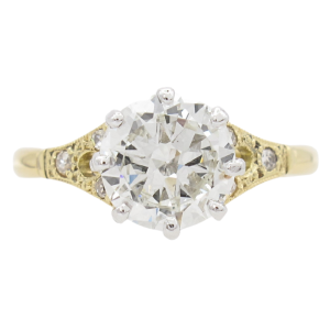 1900s Edwardian Diamond Engagement Ring 1.72ctw GIA Diamond