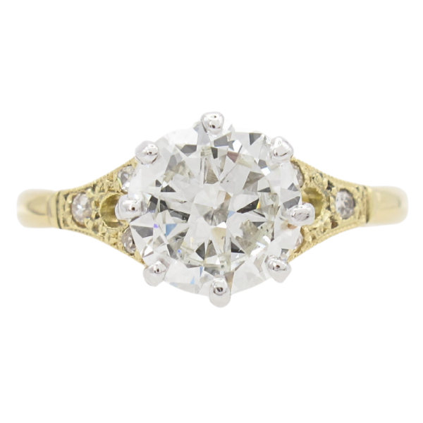 1900s Edwardian Diamond Engagement Ring 1.72ctw GIA Diamond