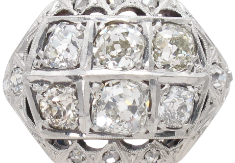 2.08ctw Diamond Edwardian Ring 14k Gold & Platinum Front