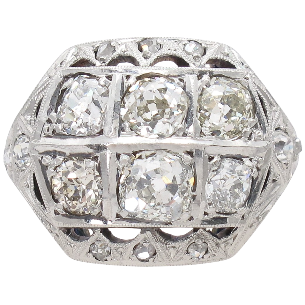 2.08ctw Diamond Edwardian Ring 14k Gold & Platinum