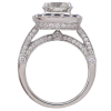 3.56ctw Diamond & Sapphire Halo Engagement Ring 14K White Gold Profile