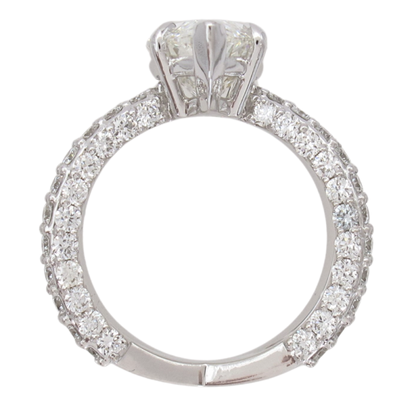 4.52ct Diamond Marquise Engagement Ring 14K White Gold GIA profile