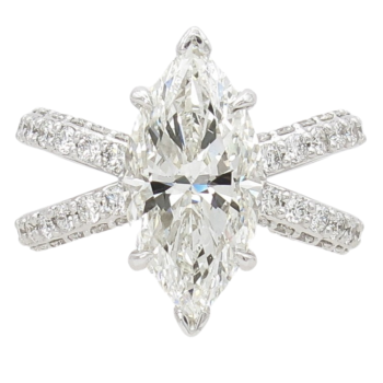 4.52ct Diamond Marquise Engagement Ring 14K White Gold GIA side (2)