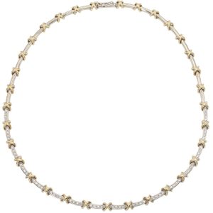 .64ctw Diamonds & Kisses Necklace 14K Two-Tone Gold Front close up (2)