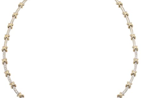 .64ctw Diamonds & Kisses Necklace 14K Two-Tone Gold Front close up (2)