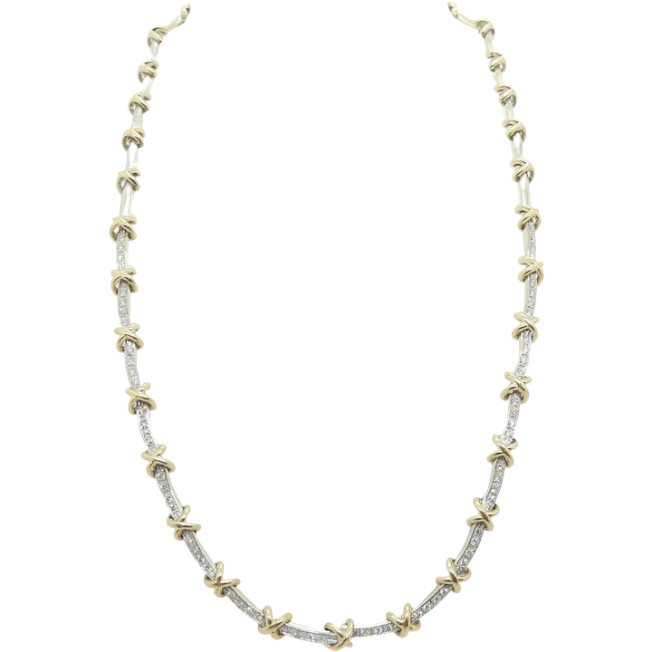 .64ctw Diamonds and Kisses Necklace 14K Two-Tone