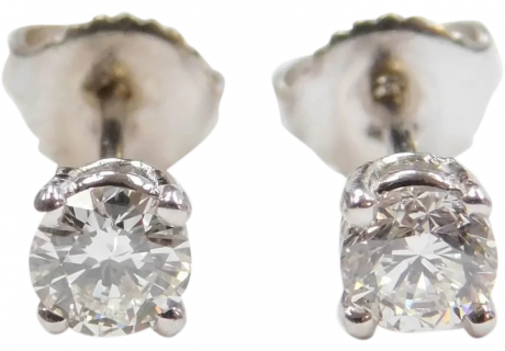 .66 ctw Diamond Stud Earrings 14k White Gold
