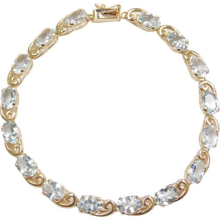 Gold Links with Aquamarine Bracelet – Cheryl Pesce Lifestyle Brands