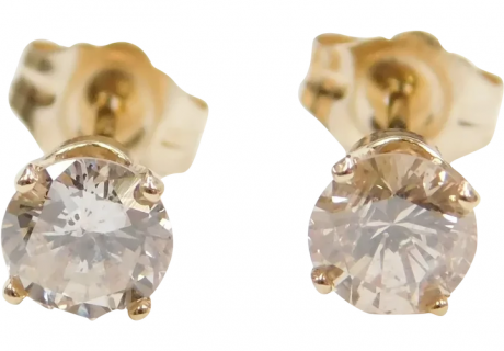 .80 ctw Diamond Stud Earrings 14k Yellow Gold