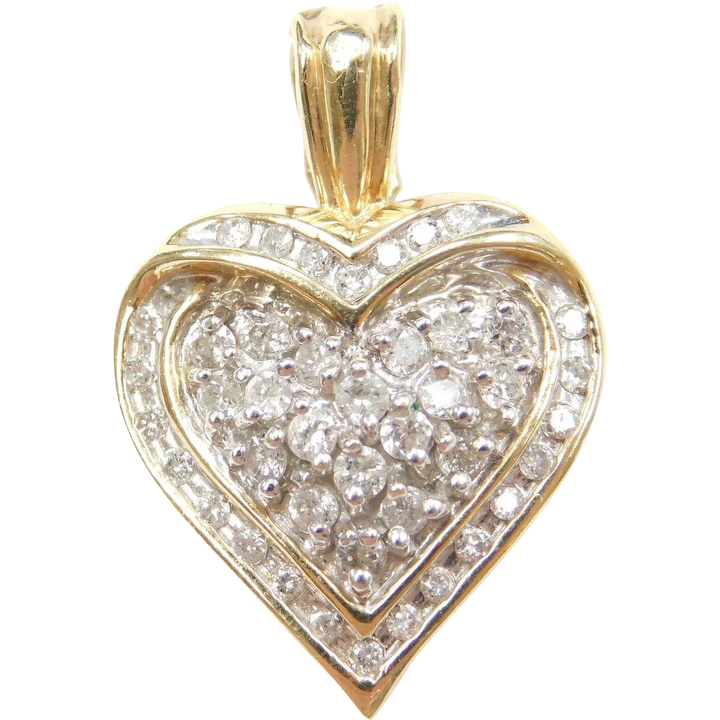 .81 ctw Diamond Heart Pendant 14k Gold