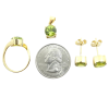 8ctw Peridot Earrings, Ring, & Pendant Set 18k Scale