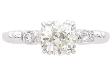 .99ctw Diamond Art Deco Engagement Ring 14k White Gold front (1)