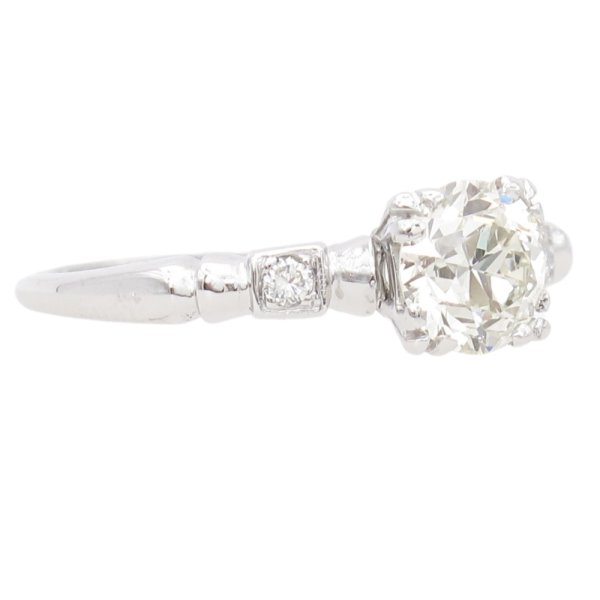 .99ctw Diamond Art Deco Engagement Ring 14k White Gold front (2)