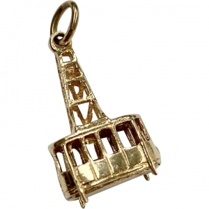Vintage Aerial Tramway Charm 14K Gold 3D