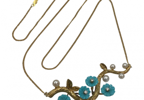 Aesthetic Floral Branch Necklace 18K Gold