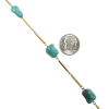 Alternating Turquoise Bead & Bar Link Necklace 18k Yellow Gold scale