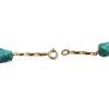Alternating Turquoise Bead & Twisted Bar Link Necklace 26 18k Yellow Gold clasp