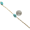 Alternating Turquoise Bead & Twisted Bar Link Necklace 26 18k Yellow Gold scale
