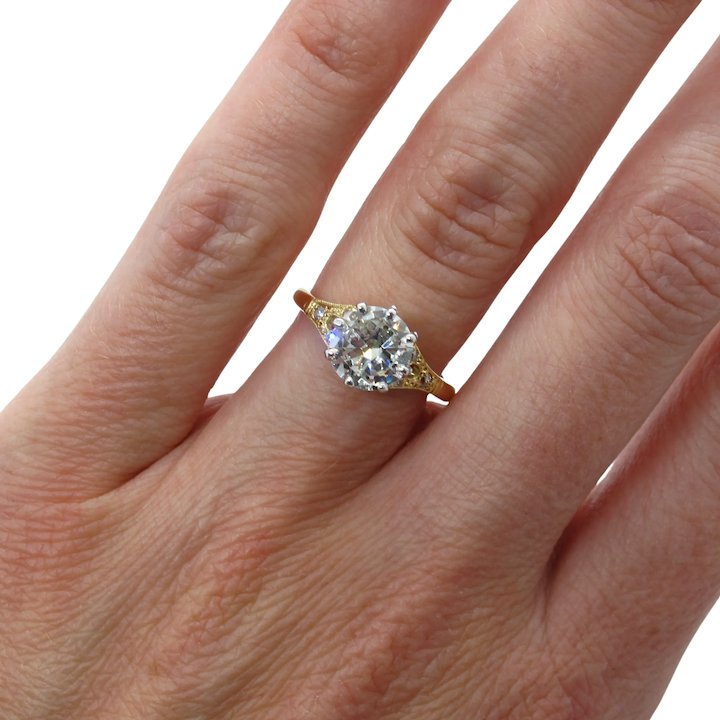 2.67 Ct. Edwardian Style Platinum Engagement Ring VS2 – Ashton Taylor  Diamonds