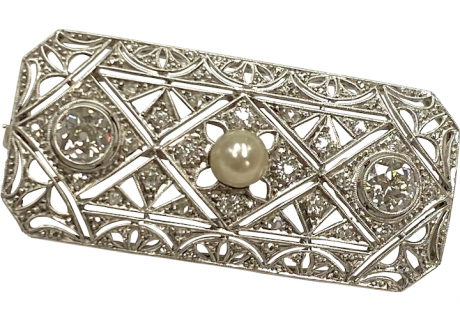 Art Deco Brooch Diamond 1.22 ctw