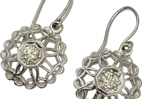 Art Deco Diamond Dangle Earrings .50ctw