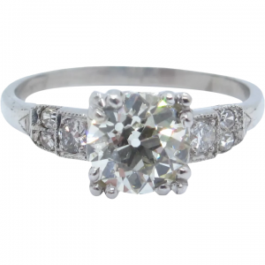 GIA Certified 1.15ctw Art Deco Diamond Engagement Ring